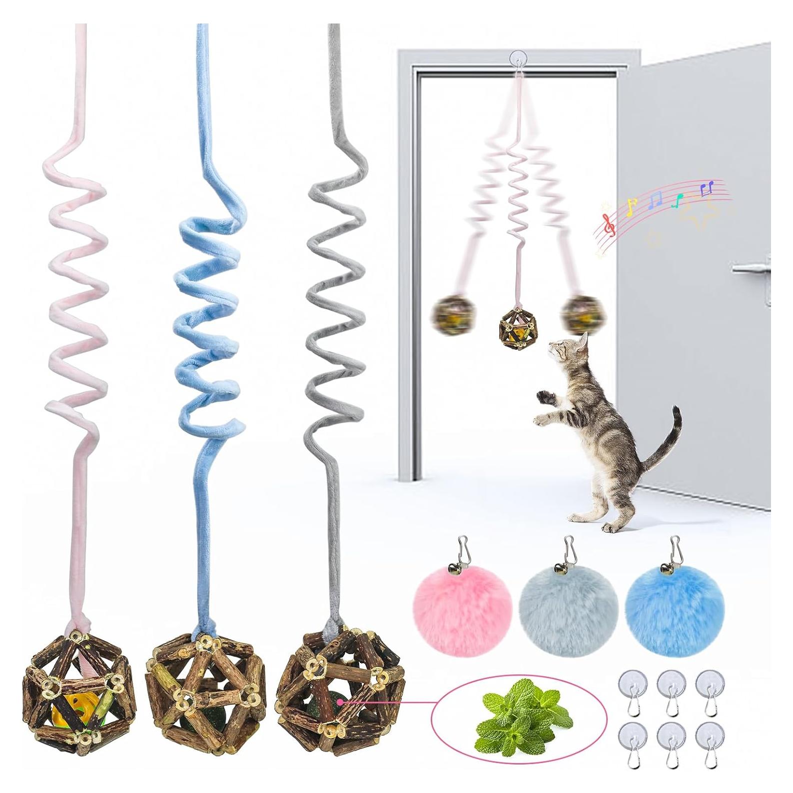 Juguetes colgantes para gatos Omawrf con hierba gatera - 6 piezas