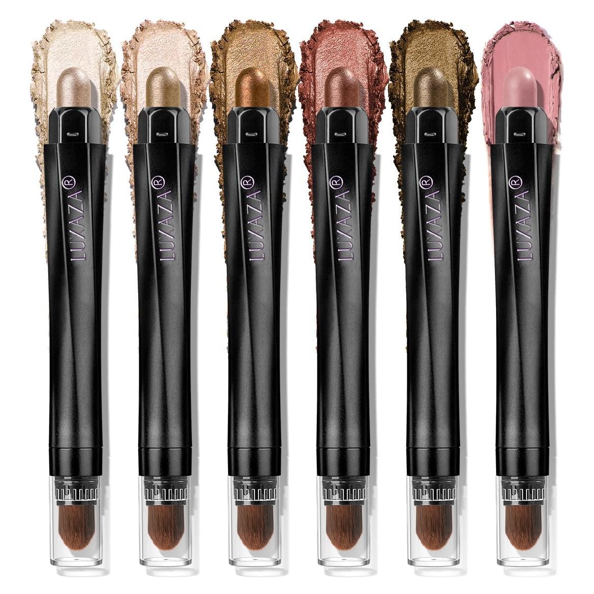 Lápiz de Sombra de Ojos LUXAZA PRO Set 6PCS Neutro Marrón
