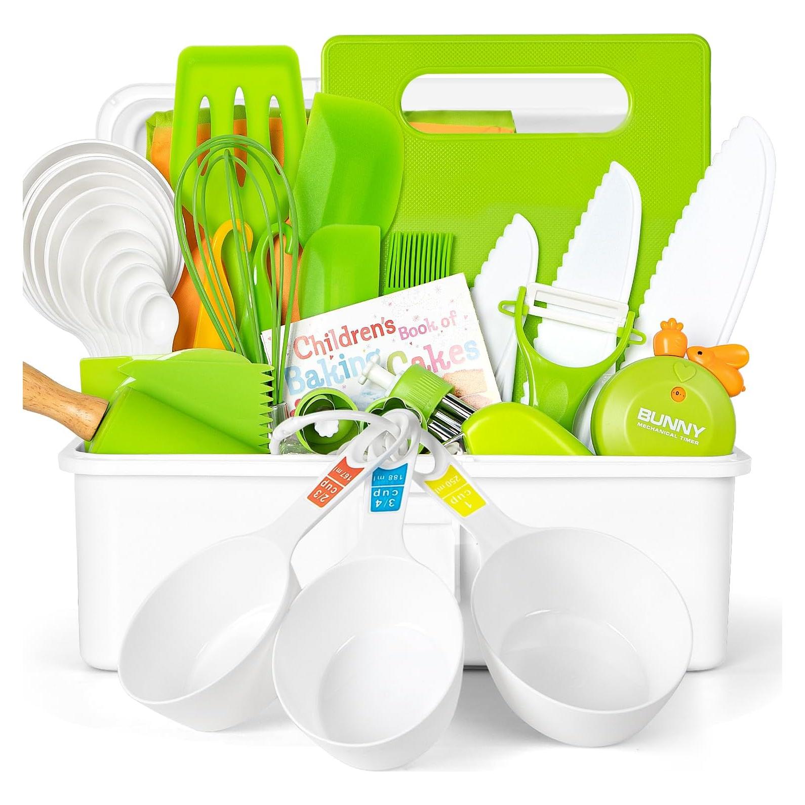 Juego de cuchillos para niños Suhctuptx 37 piezas verde