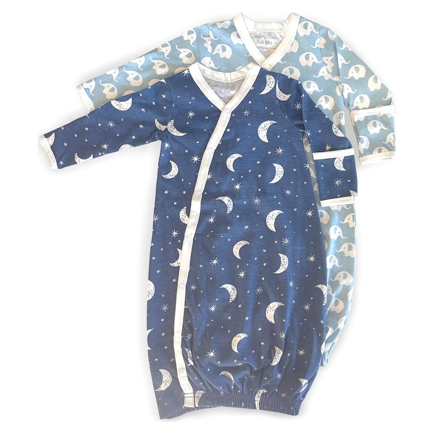 Ropa de Kimono Orgánica Cambria Baby 0-6 Meses Azul y Elefante