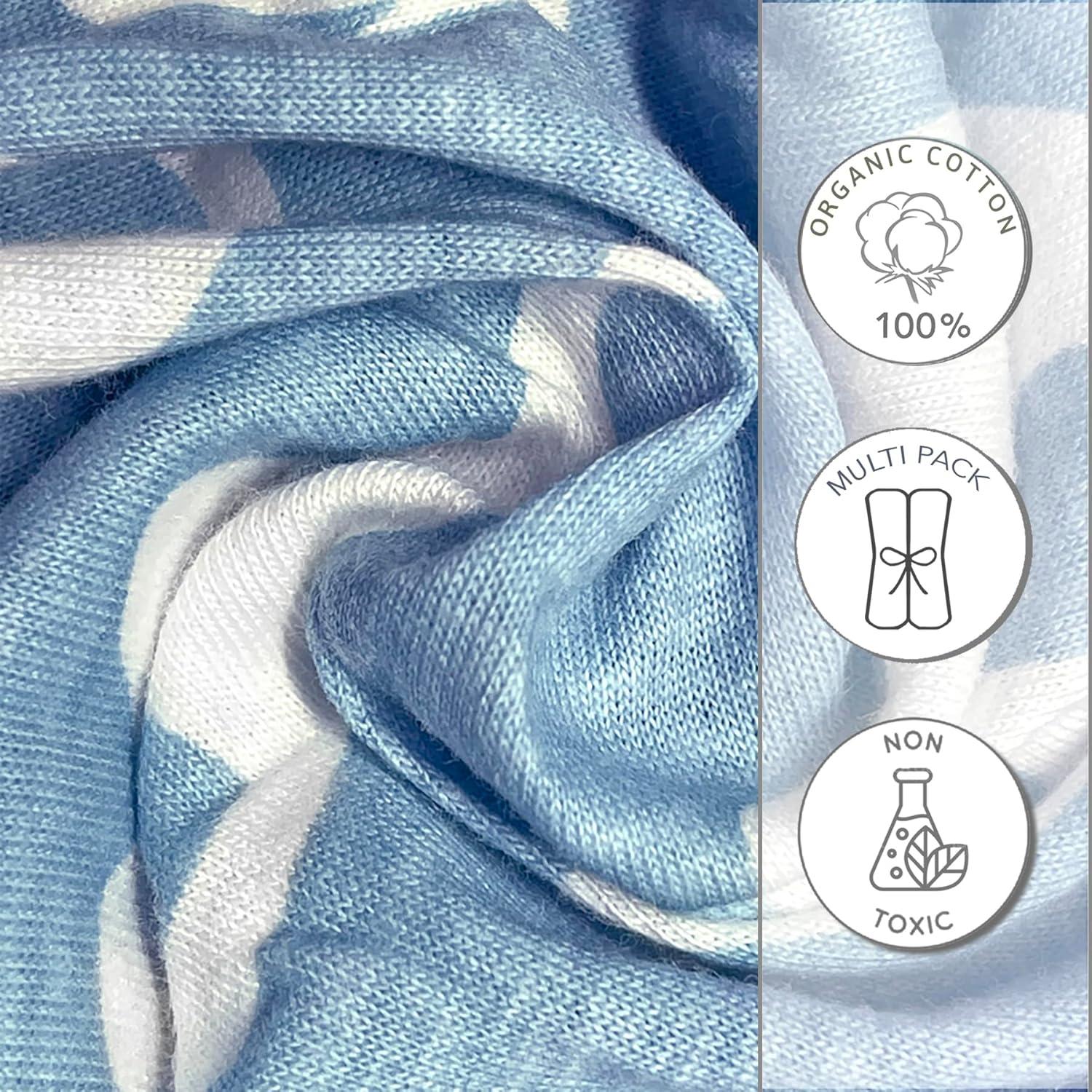 Ropa de Kimono Orgánica Cambria Baby 0-6 Meses Azul y Elefante