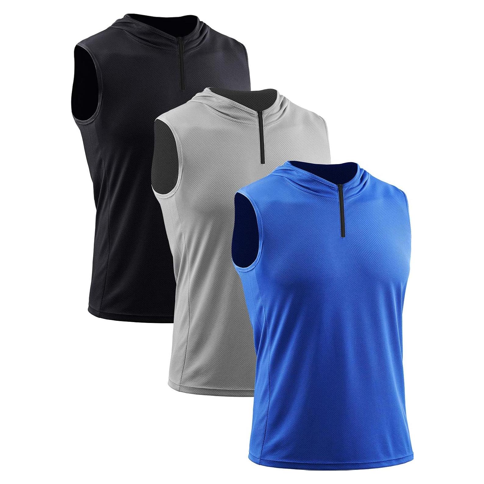 Camisetas sin mangas Neleus para hombres, paquete de 3