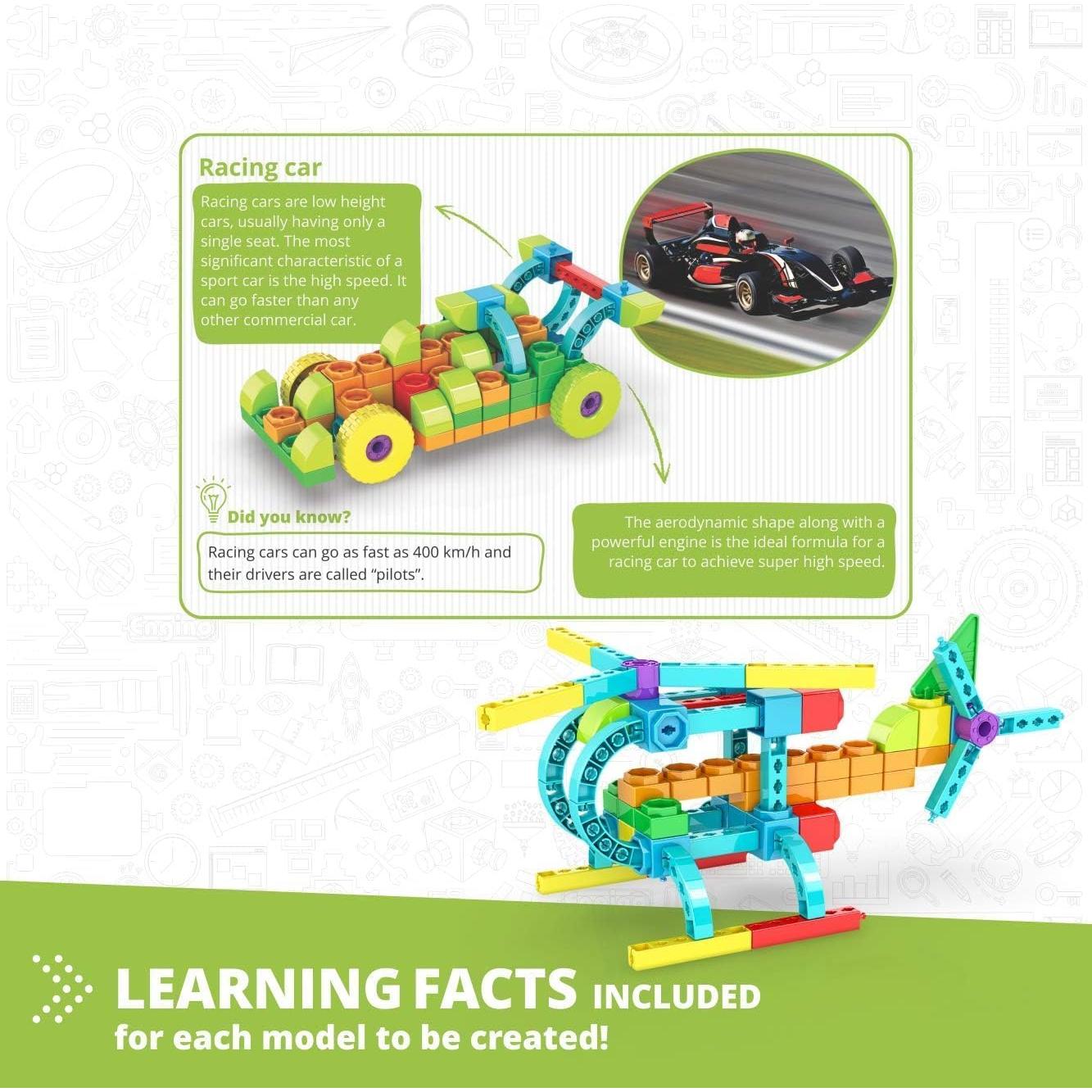 Engino QBOIDZ Coche de Carreras 10 Modelos Kit STEM 4+