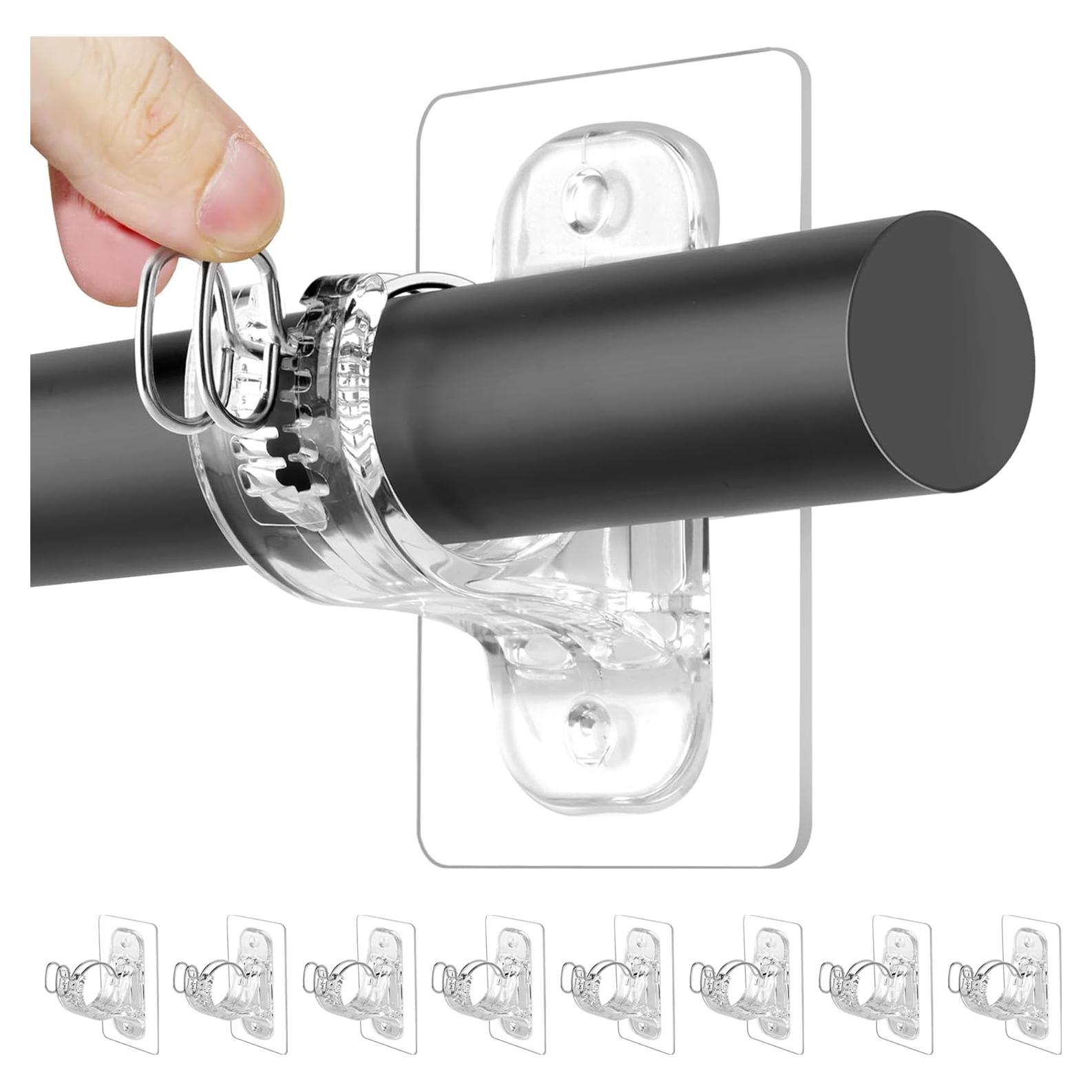 Paquete de 8 Soportes Adhesivos para Varilla de Cortina Antimbee