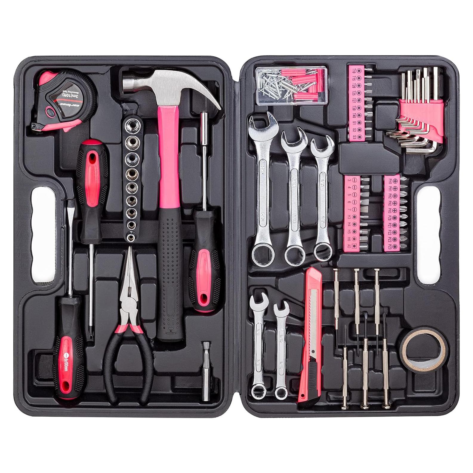 Juego de Herramientas Cartman 148 Piezas con Caja Rosa