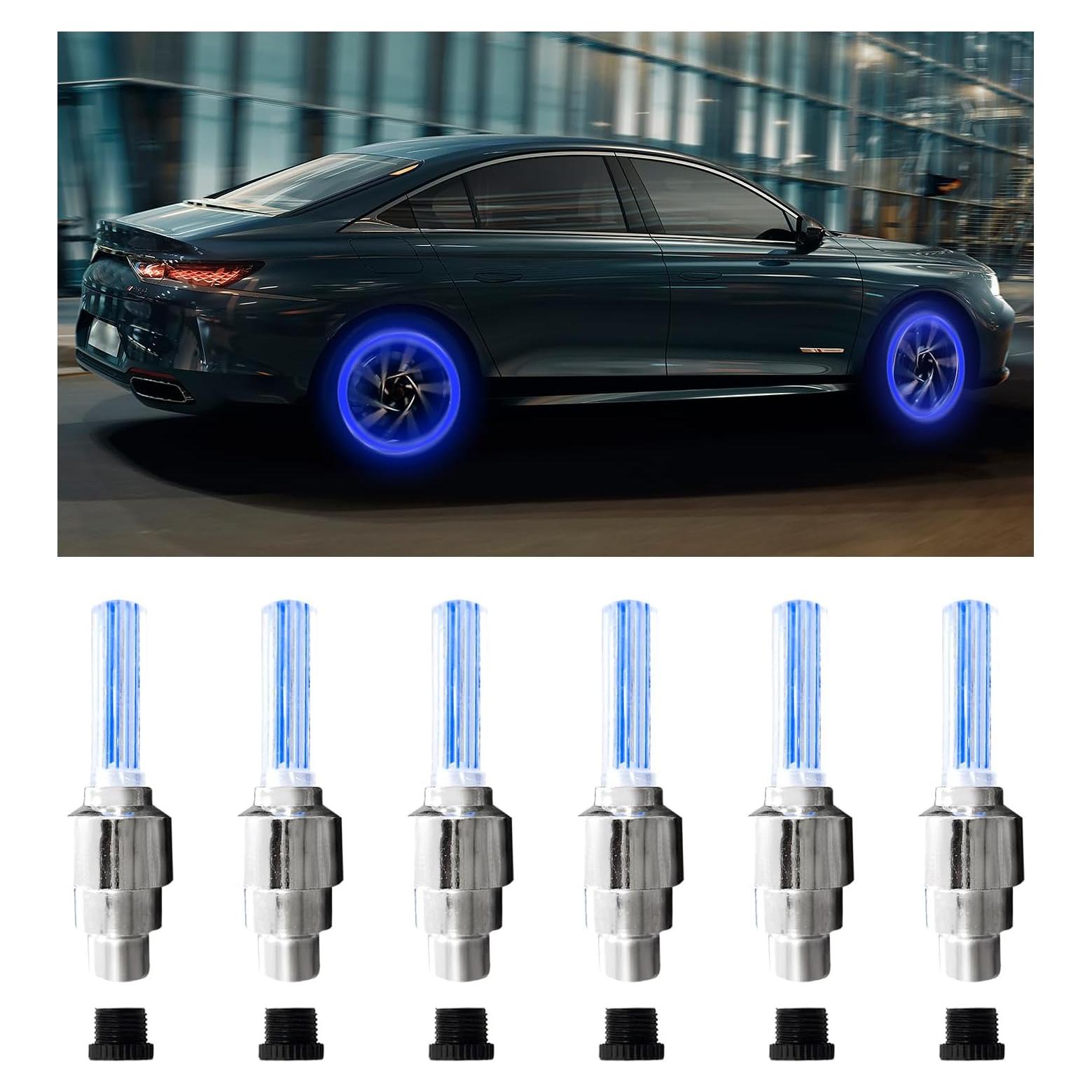 6 Luces LED para Válvula de Neumático Dickno - Azul