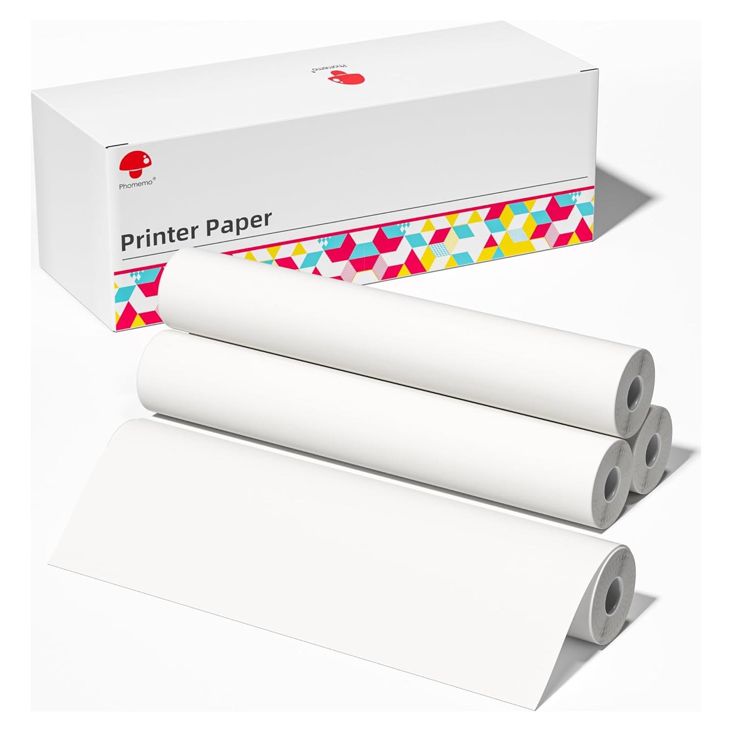 4 Rollos Papel Térmico 21.6x27.9cm Phomemo M832 Compatible