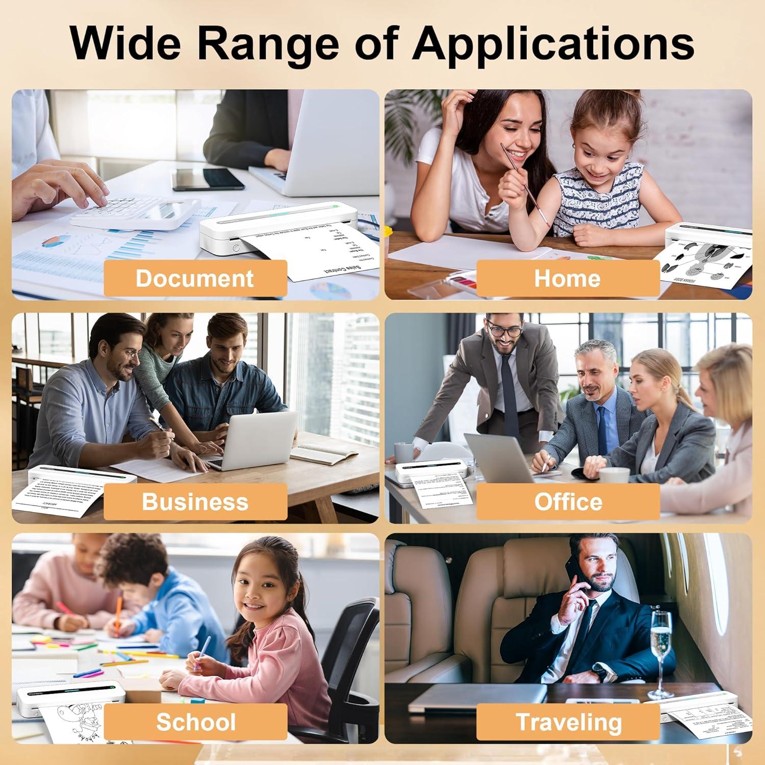 4 Rollos Papel Térmico 21.6x27.9cm Phomemo M832 Compatible