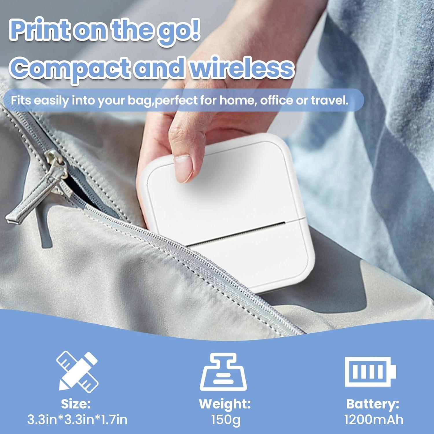 Impresora de Etiquetas Térmicas Bluetooth NHOWIN S1 con 4 Rollos