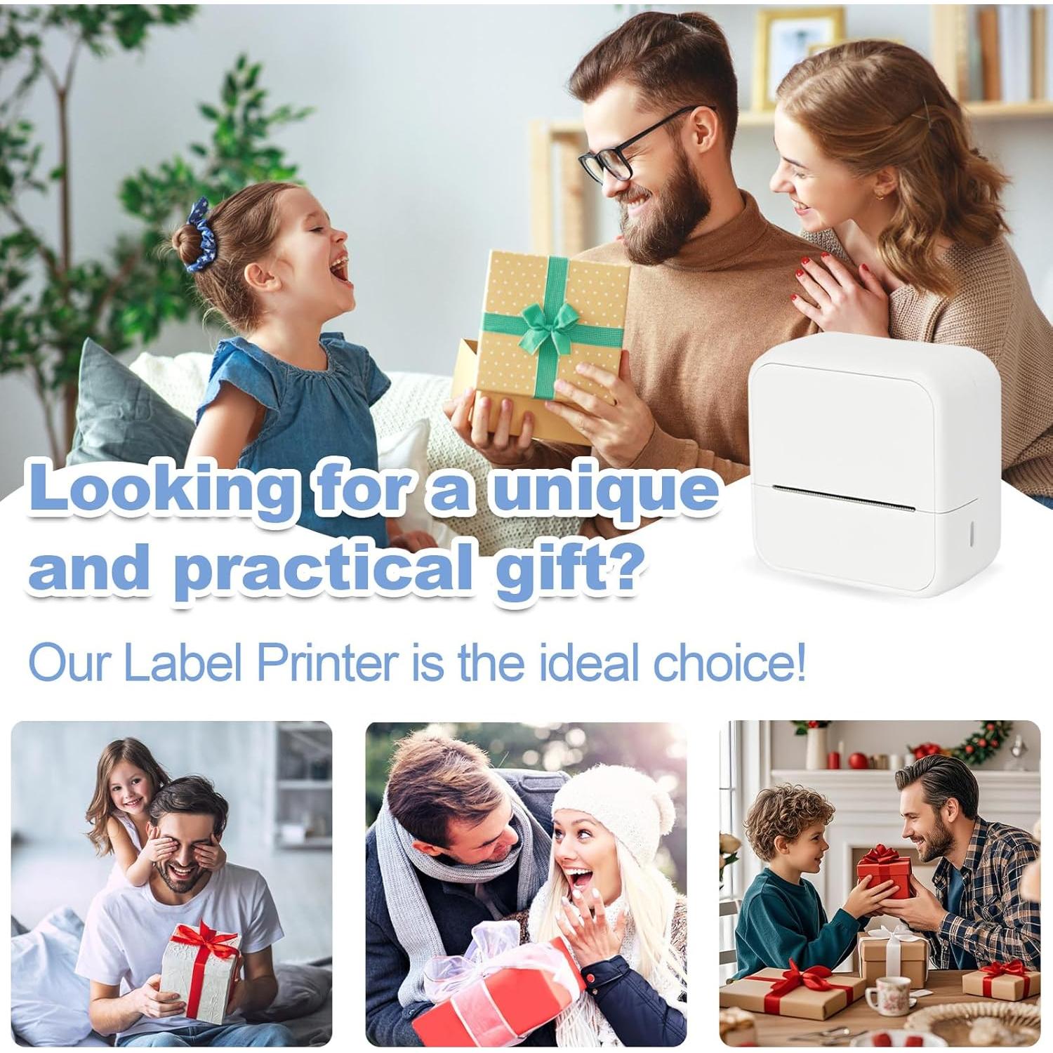 Impresora de Etiquetas Térmicas Bluetooth NHOWIN S1 con 4 Rollos