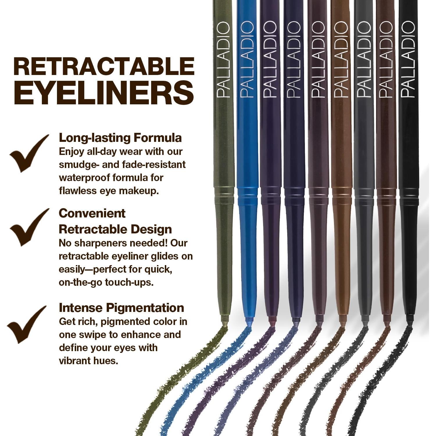 Delineador de Ojos Retráctil Palladio Marrón Negro 1 Cuenta