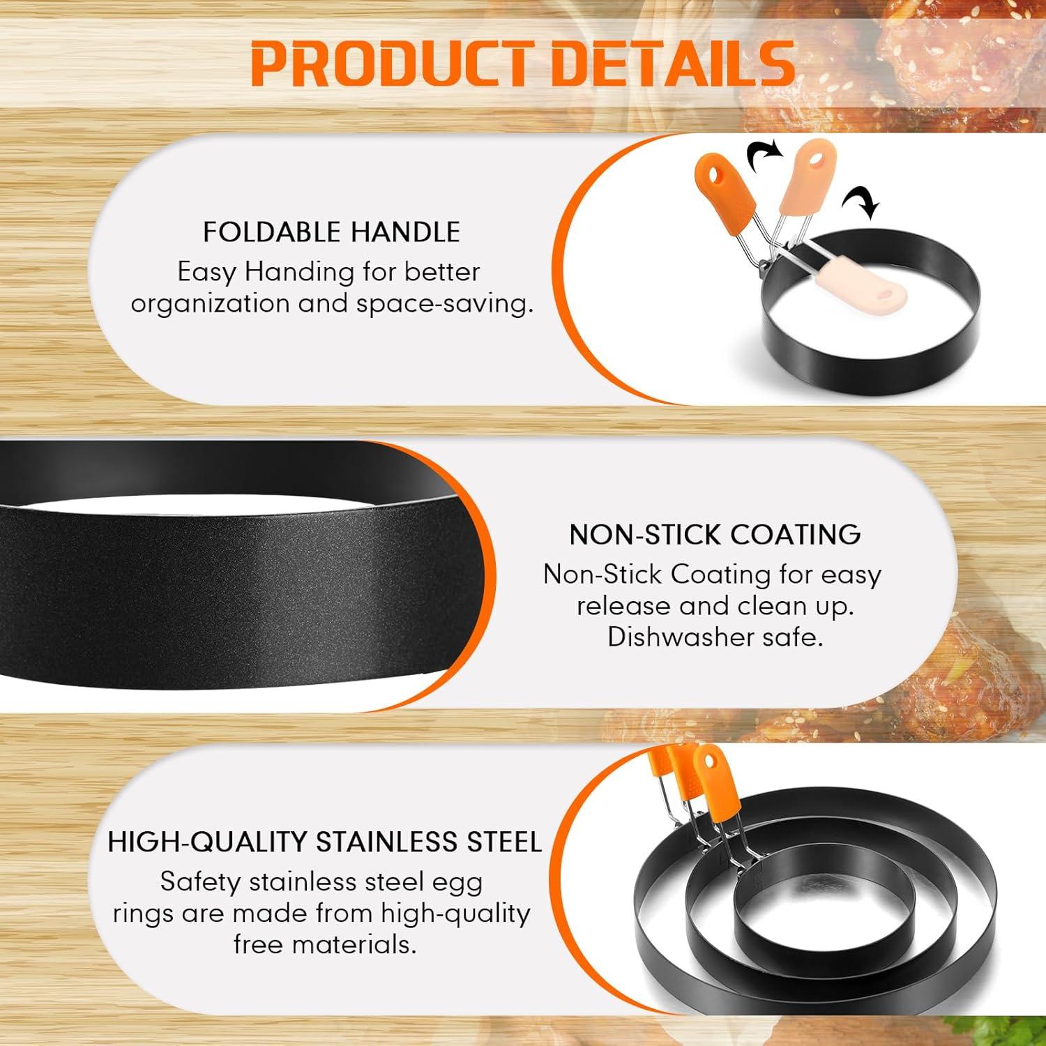 Conjunto de 6 Moldes para Huevos Patelai Acero Inoxidable 10-20 cm