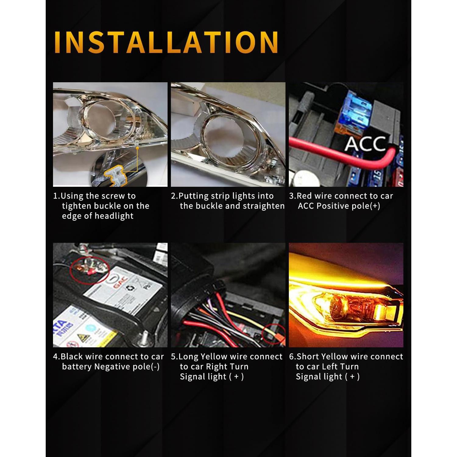 Tiras LED Secuenciales Qasim 60CM RGB Control APP Bluetooth