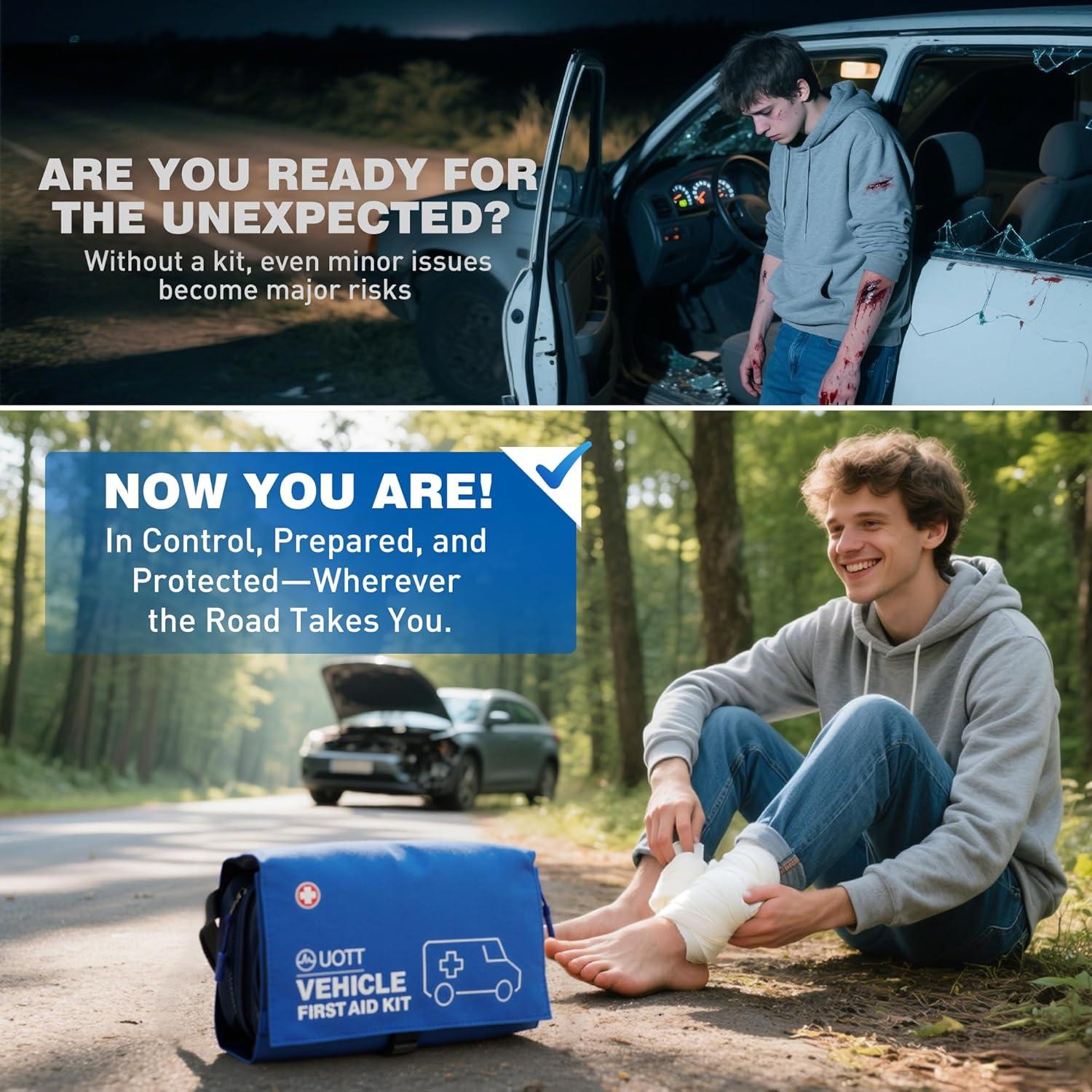 Kit de Primeros Auxilios UOTT para Coche - Emergencia Vehicular