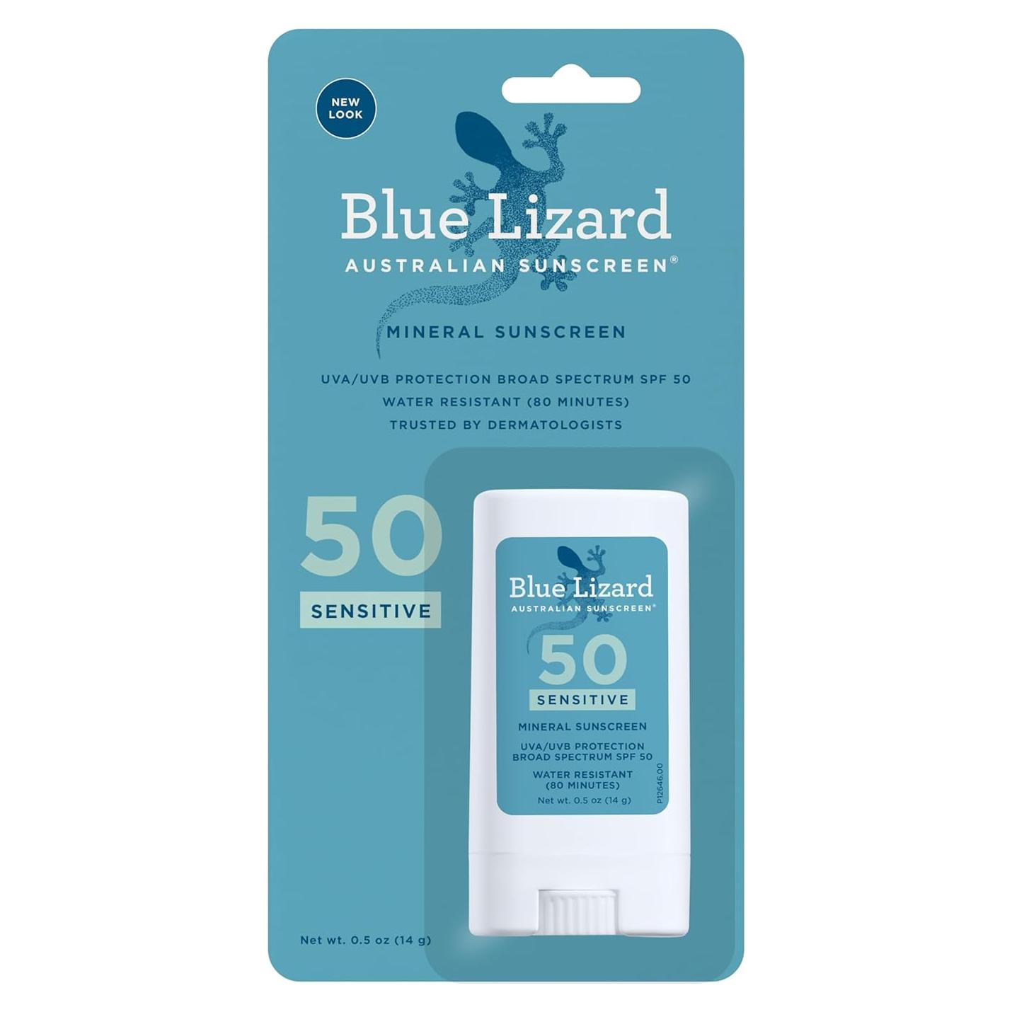 Barra Solar Mineral Blue Lizard SPF 50 Piel Sensible 14.17g