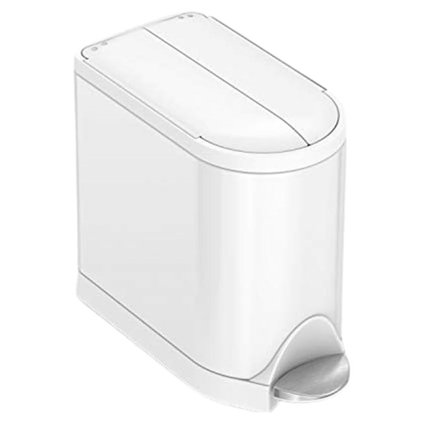 Basurero de Paso 10L simplehuman Tapa Mariposa Acero Blanco