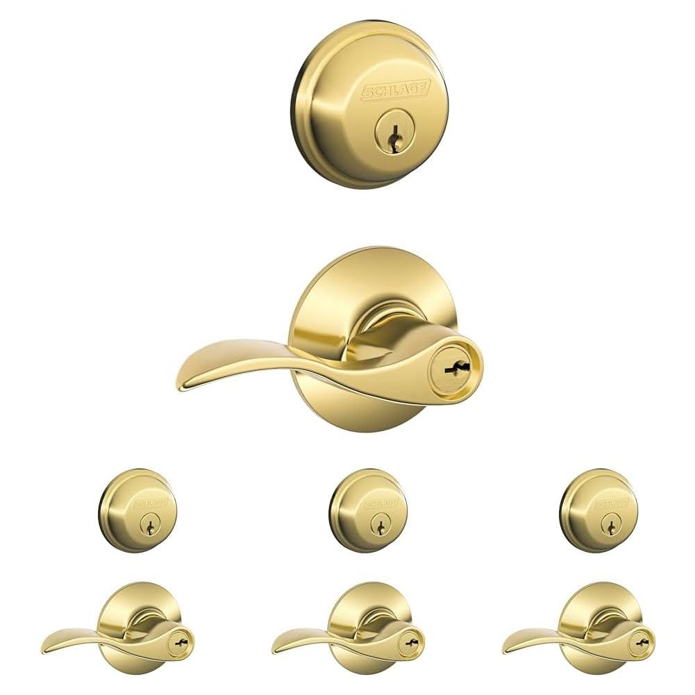 Cerrojo de Cilindro Simple Schlage FB50 V Acc 505 4 Unidades