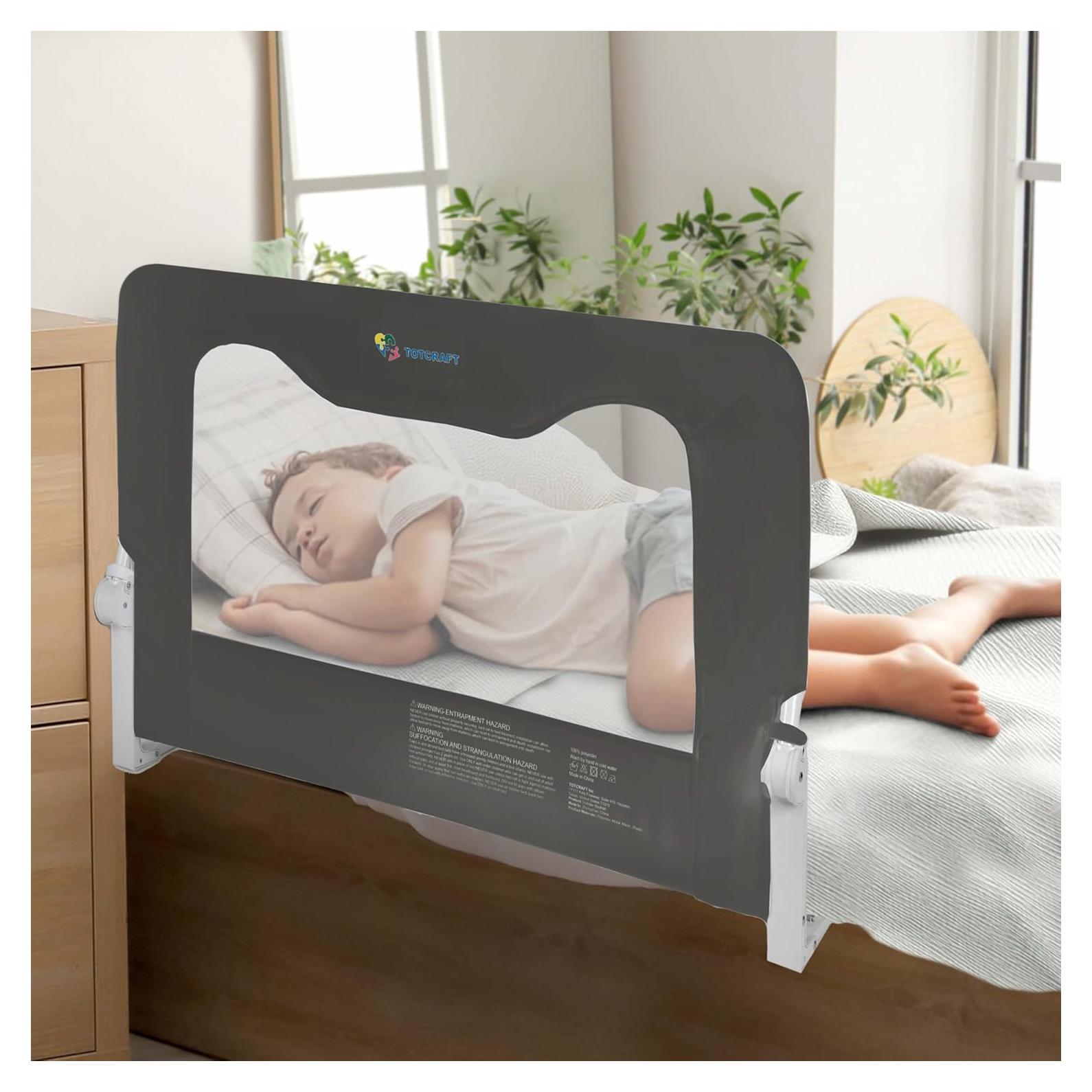 Barandilla de Seguridad TotCraft para Cunas y Camas - Gris 90.2x59.7 cm