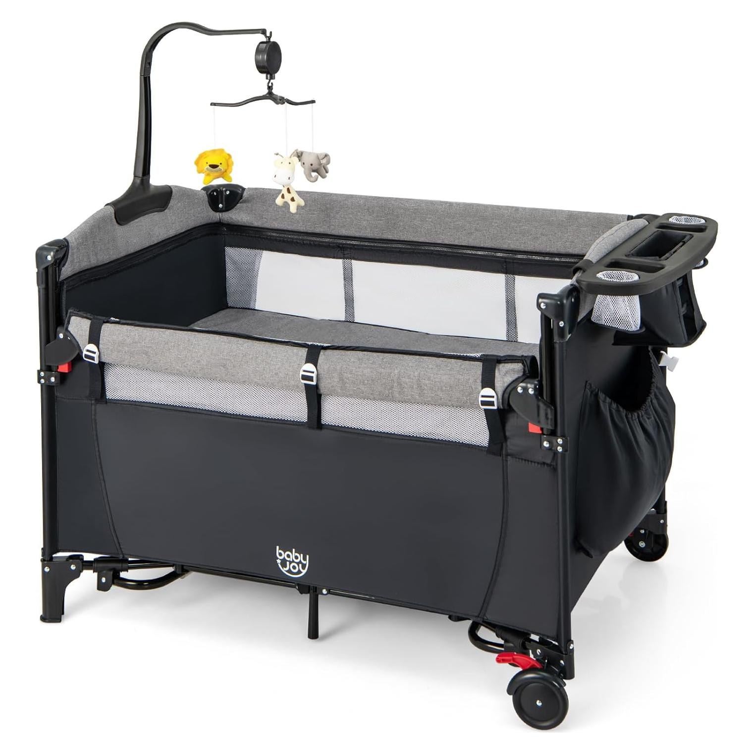 Cuna Lateral Multifuncional BABY JOY 5 en 1 Negra