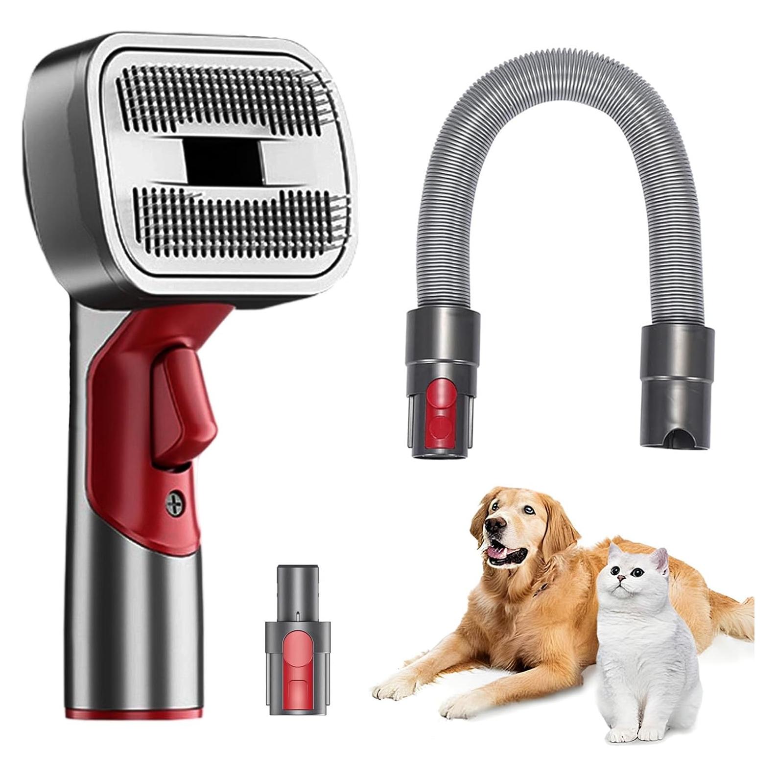 Kit de Aseo para Mascotas LAQVITA - Cepillo y Manguera 52 cm