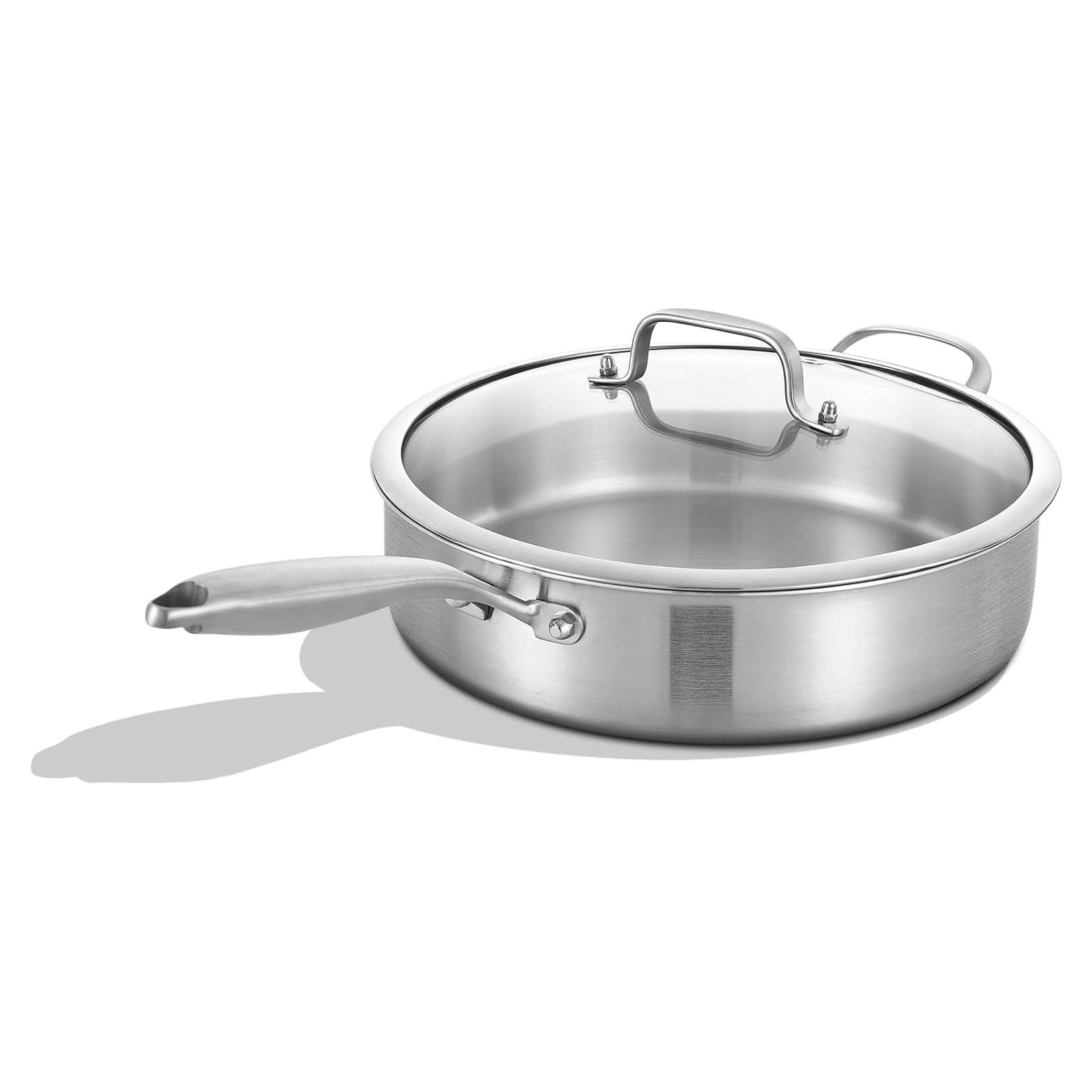 Sartén Inqibee Acero Inoxidable Tri-Ply 3QT con Tapa