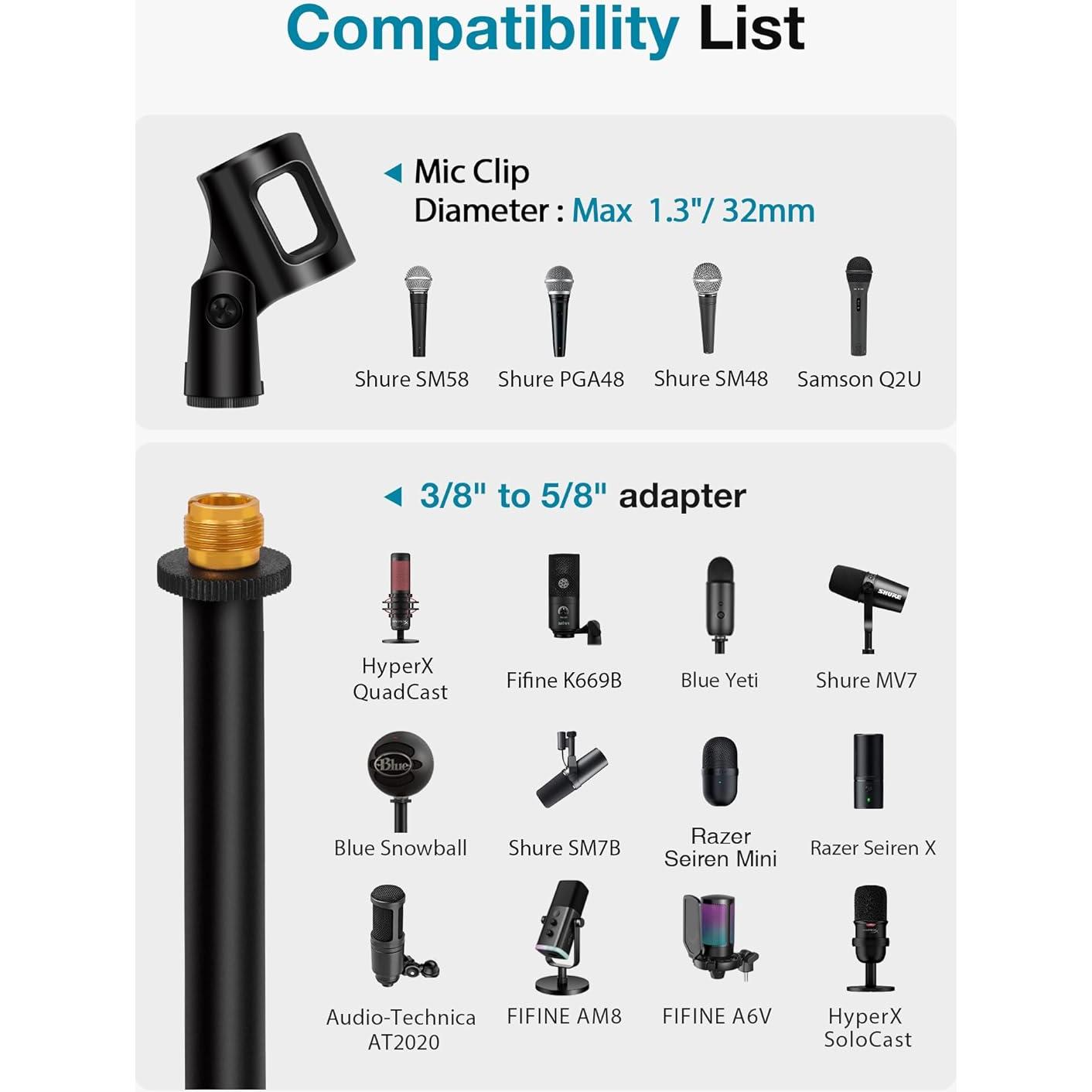 Soporte de Micrófono de Escritorio InnoGear Ajustable 0.84 kg