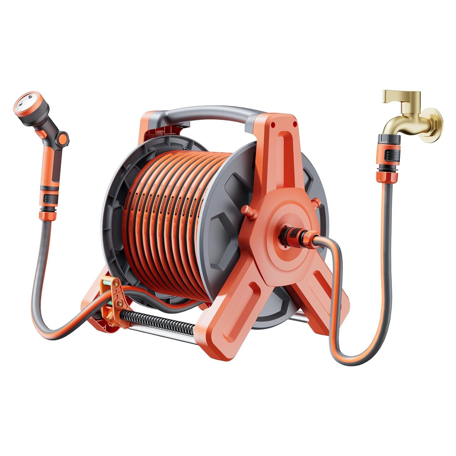 Carrete de Manguera de Jardín Flonexa 30m con Boquillas 2 en 1