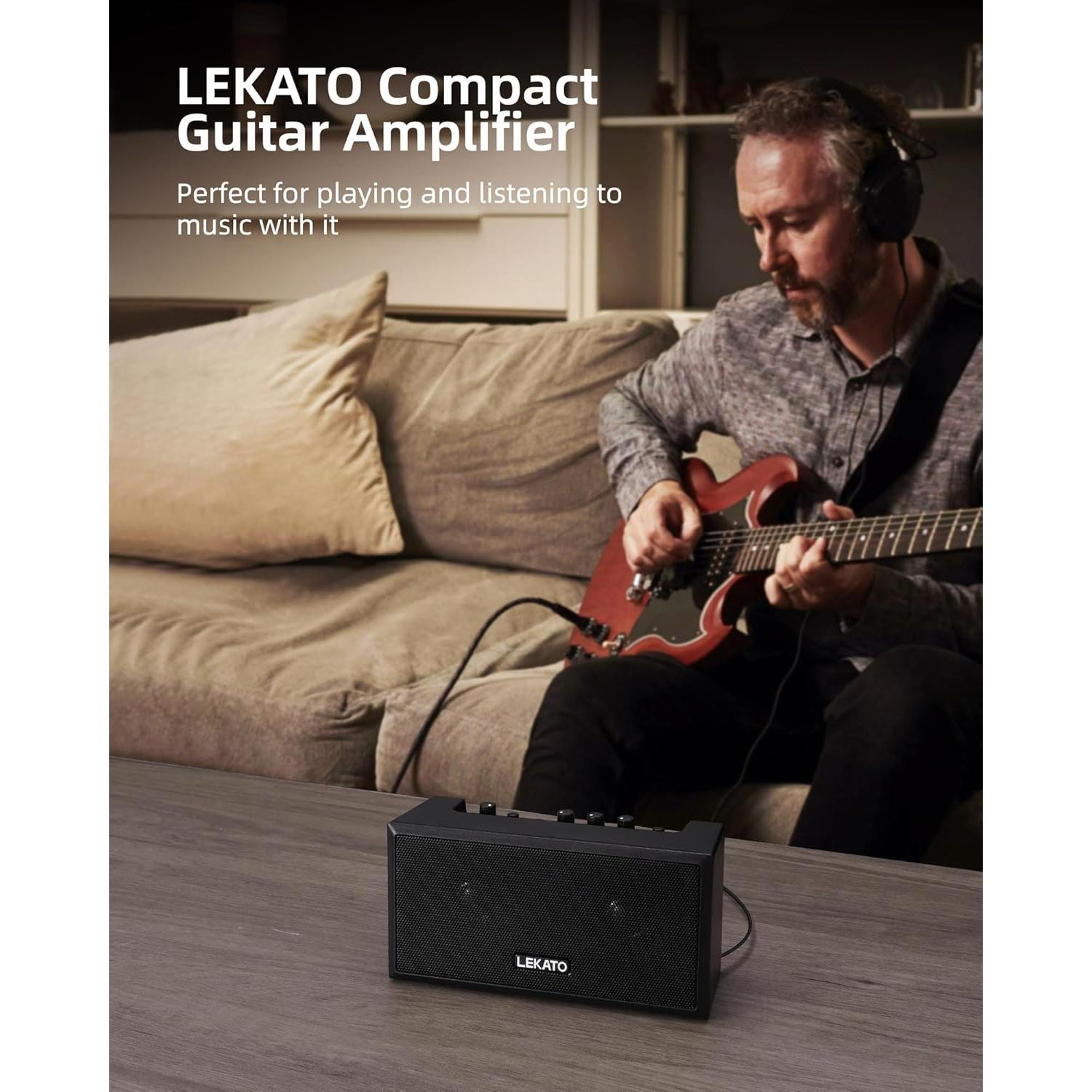Amplificador de guitarra LEKATO GA-02 5W Bluetooth recargable
