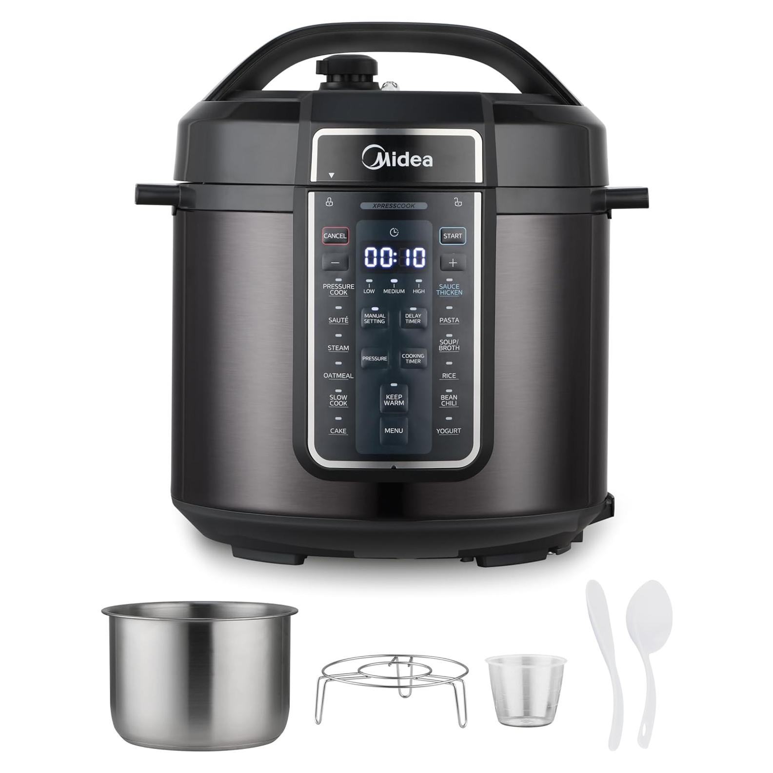 Midea Olla de Presión Eléctrica 12-en-1 6L Acero Inoxidable