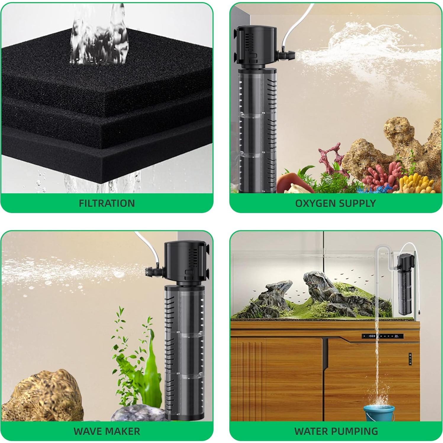 Filtro de Acuario FREESEA 5W 132GPH para 10-35 Galones