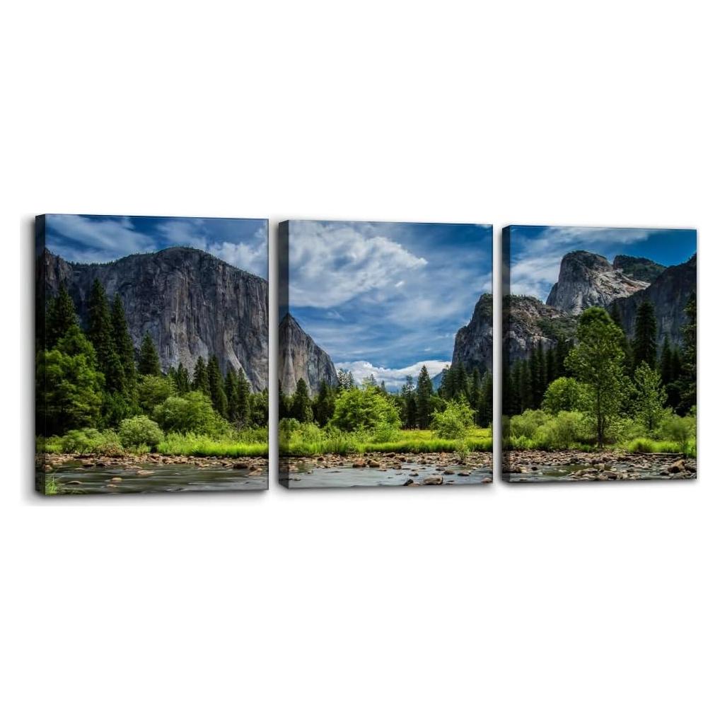 Pintura en Lienzo 3 Paneles Parque Yosemite 30x40cm