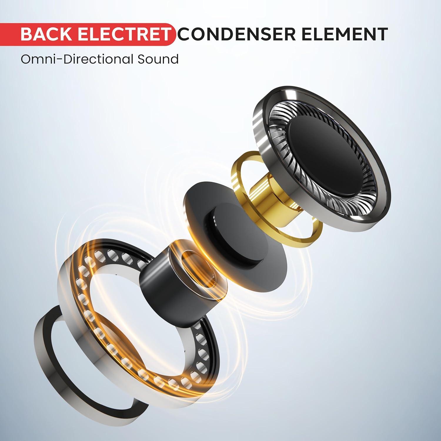 Auricular con micrófono Pyle PMHM2 - Condensador Omnidireccional