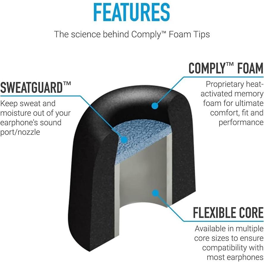 Puntas de Reemplazo Comply Sport Pro para Auriculares Jaybird - 3 Pares