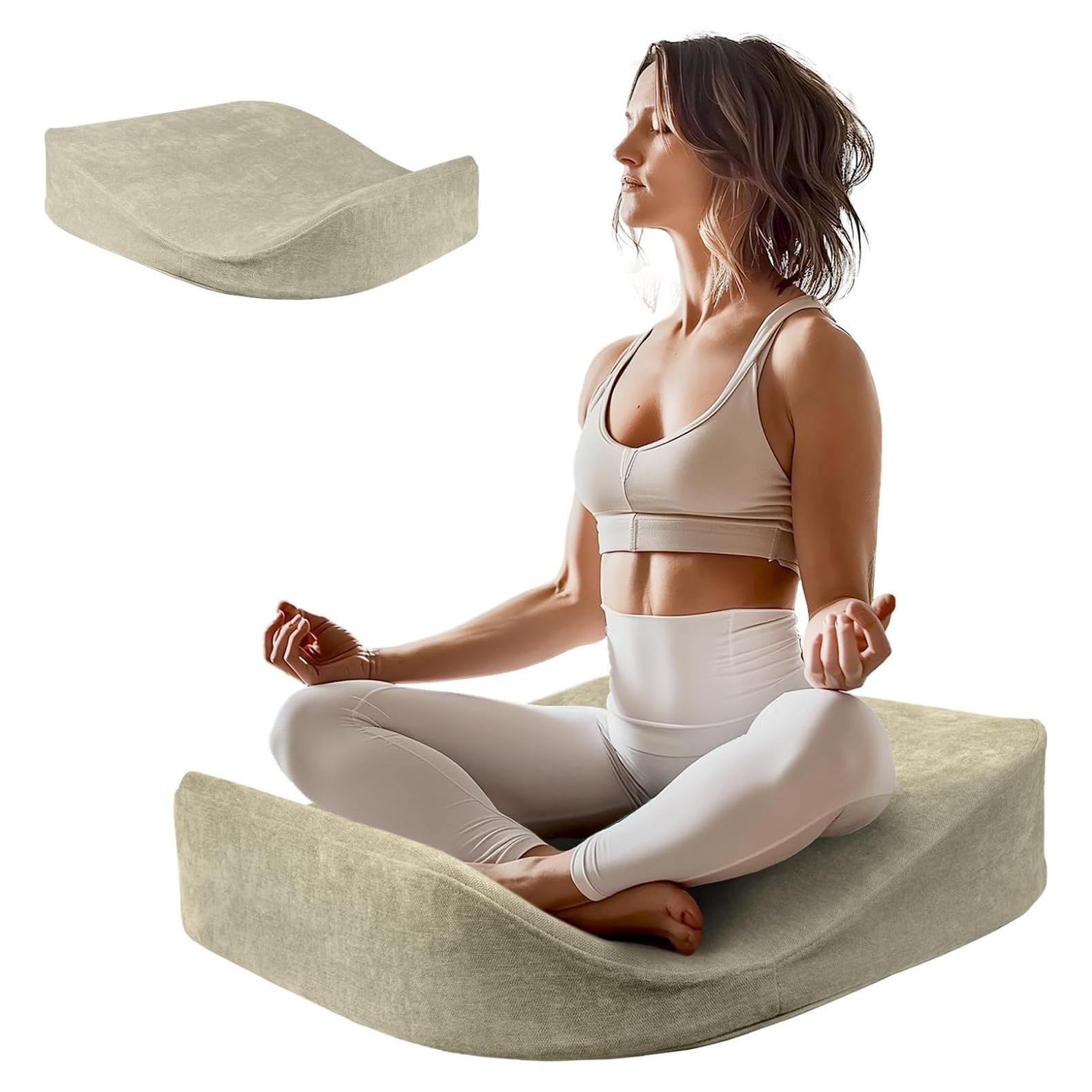 Cojín de Meditación Lisenwood Grande Espuma Alta Densidad Caqui