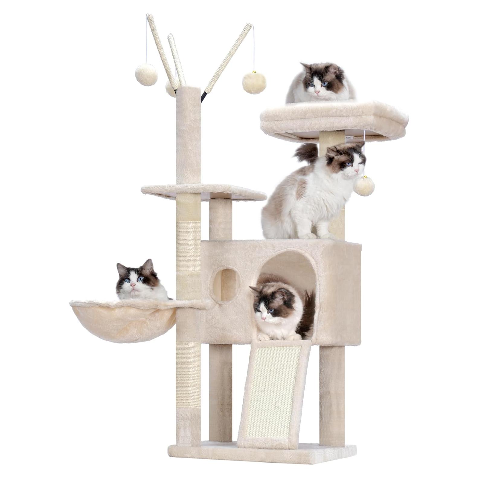 Torre para Gatos Hey-brother MPJ008SM, 105.2 cm, Beige
