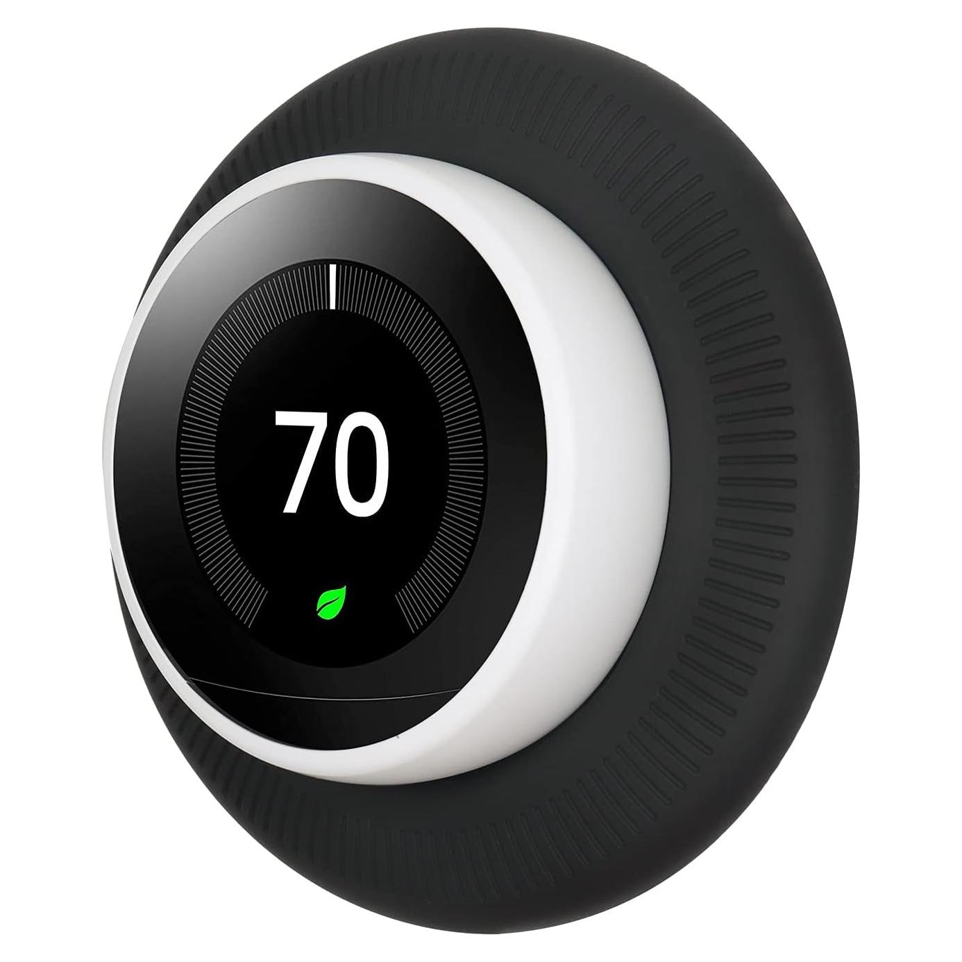 Cubierta de Placa de Pared Poivy para Termostato Nest Negro