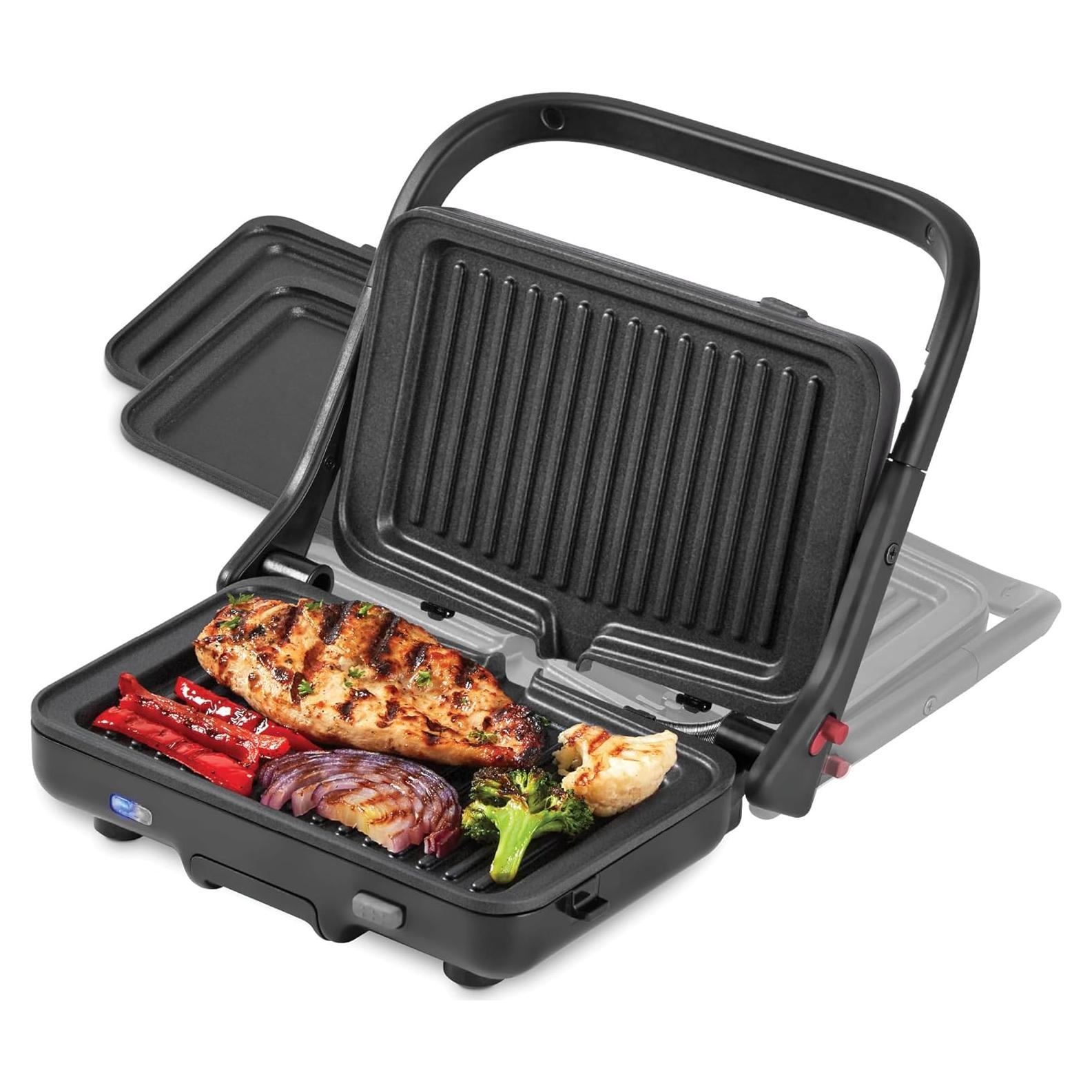 Grill y Plancha DASH Flex Press 1000W - Placas Removibles Hierro Forjado
