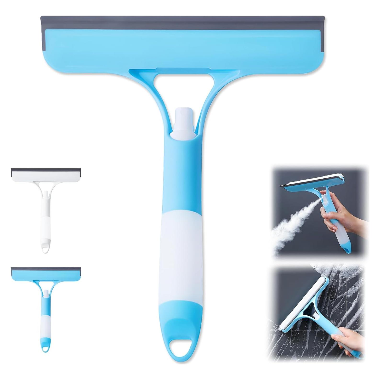 Limpiaparabrisas 3 en 1 con Spray MQG - Azul, 21.5x25.7 cm