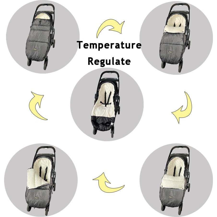 Saco de Silla de Paseo CozyMe Beige - Manta Invierno Ajustable 6M-4T