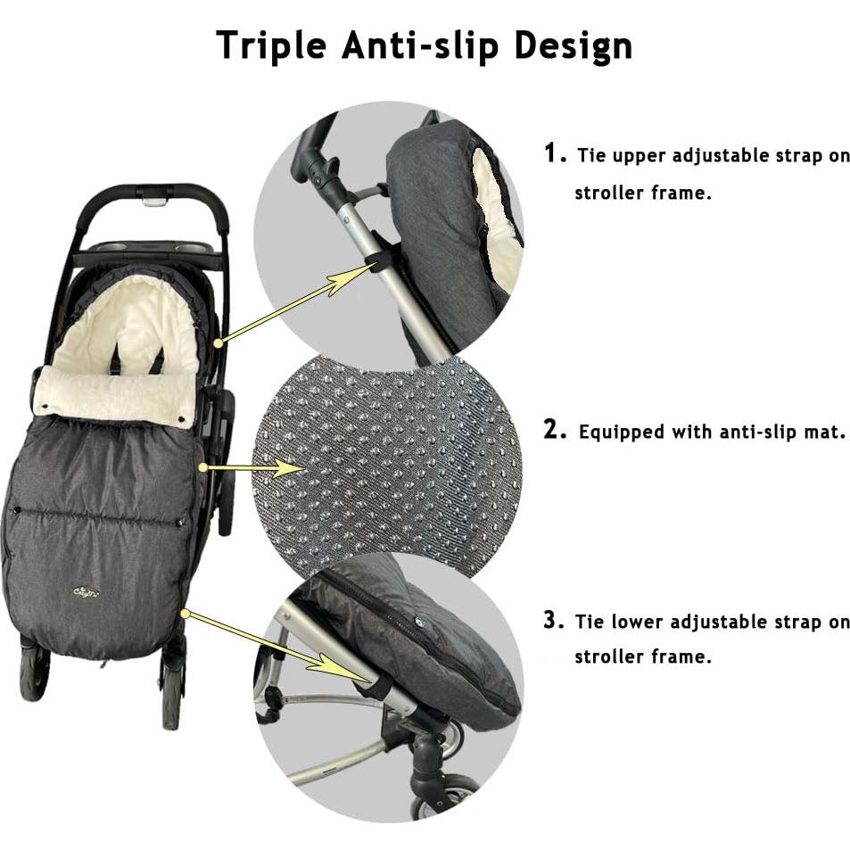 Saco de Silla de Paseo CozyMe Beige - Manta Invierno Ajustable 6M-4T