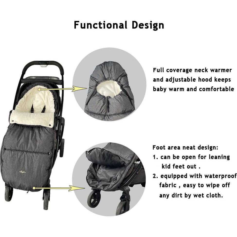 Saco de Silla de Paseo CozyMe Beige - Manta Invierno Ajustable 6M-4T