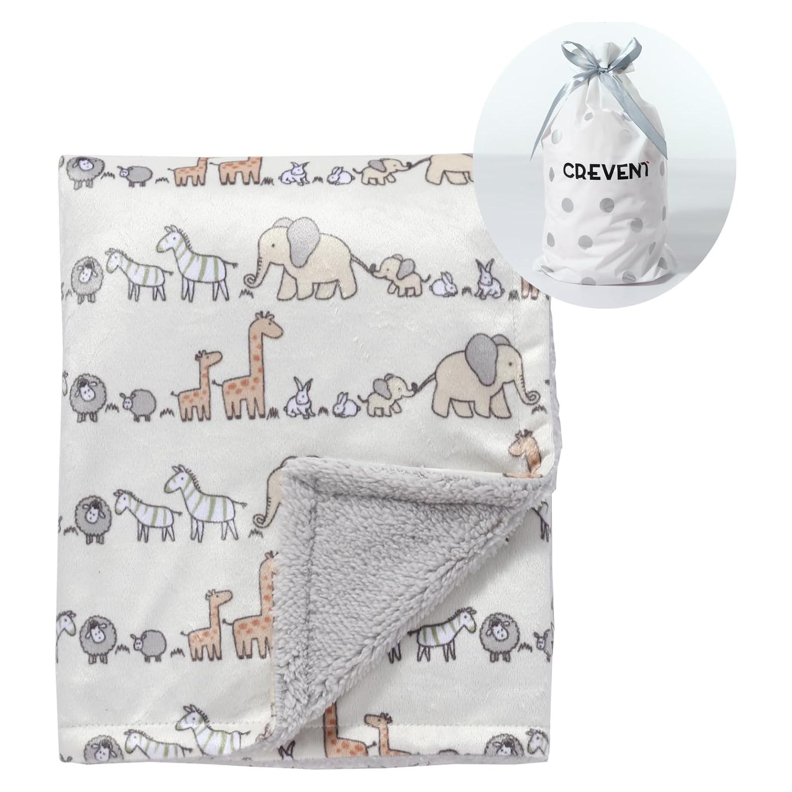 CREVENT Manta Minky para Bebés 75x100 cm Animal Suave