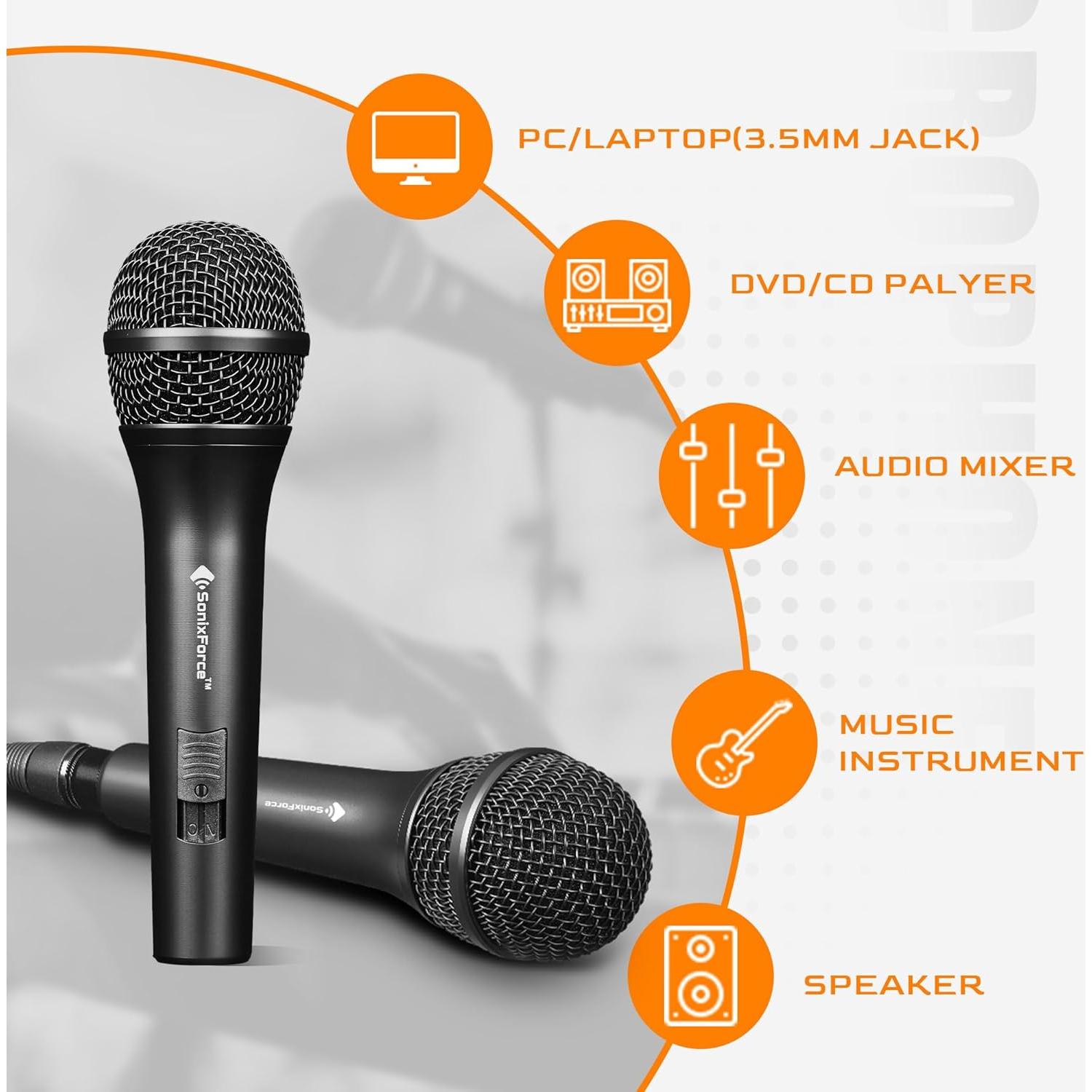 Micrófono Dinámico Profesional SonixForce SFYS26N 4.88m XLR