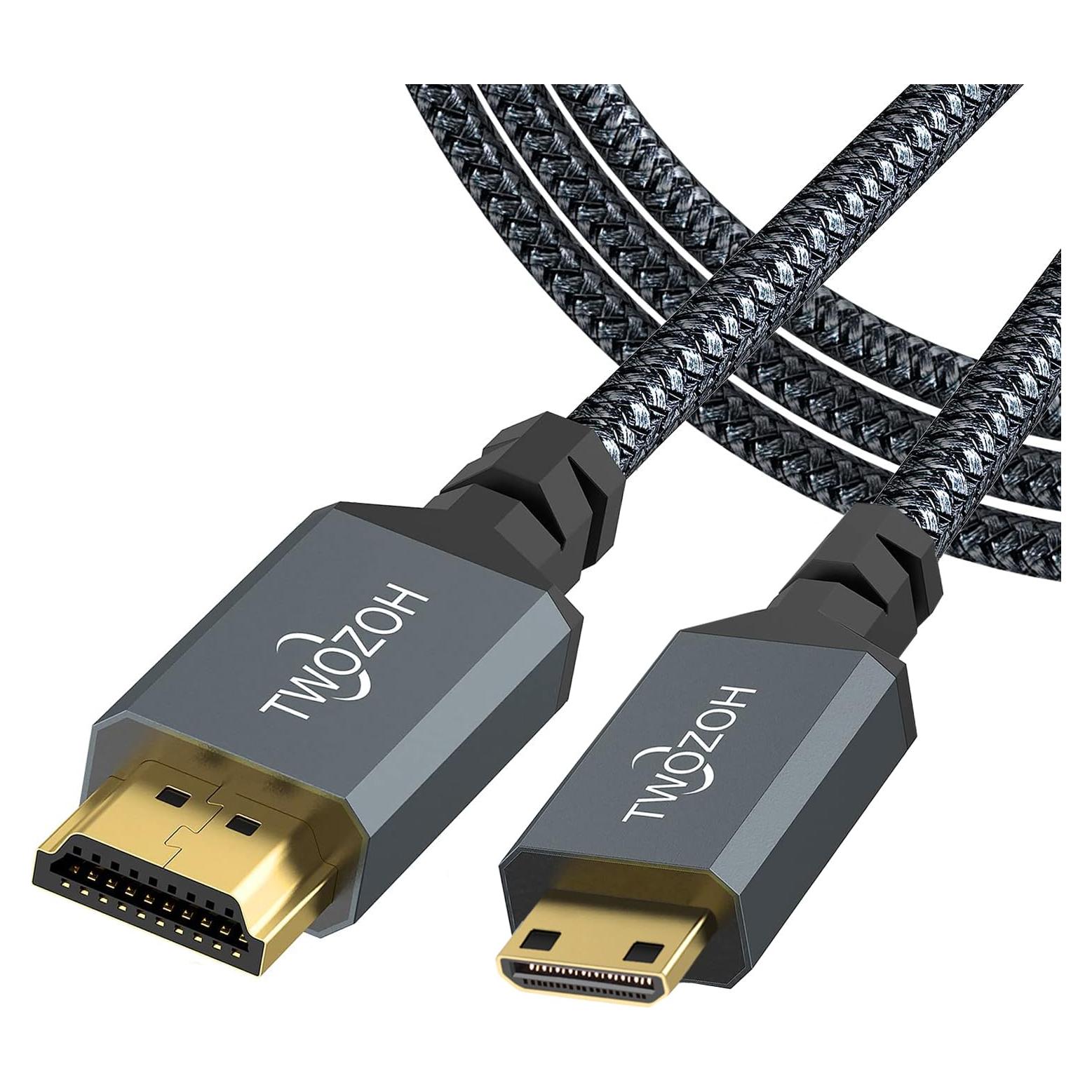 Cable Mini HDMI a HDMI Twozoh 0.3M Alta Velocidad 4K 60Hz
