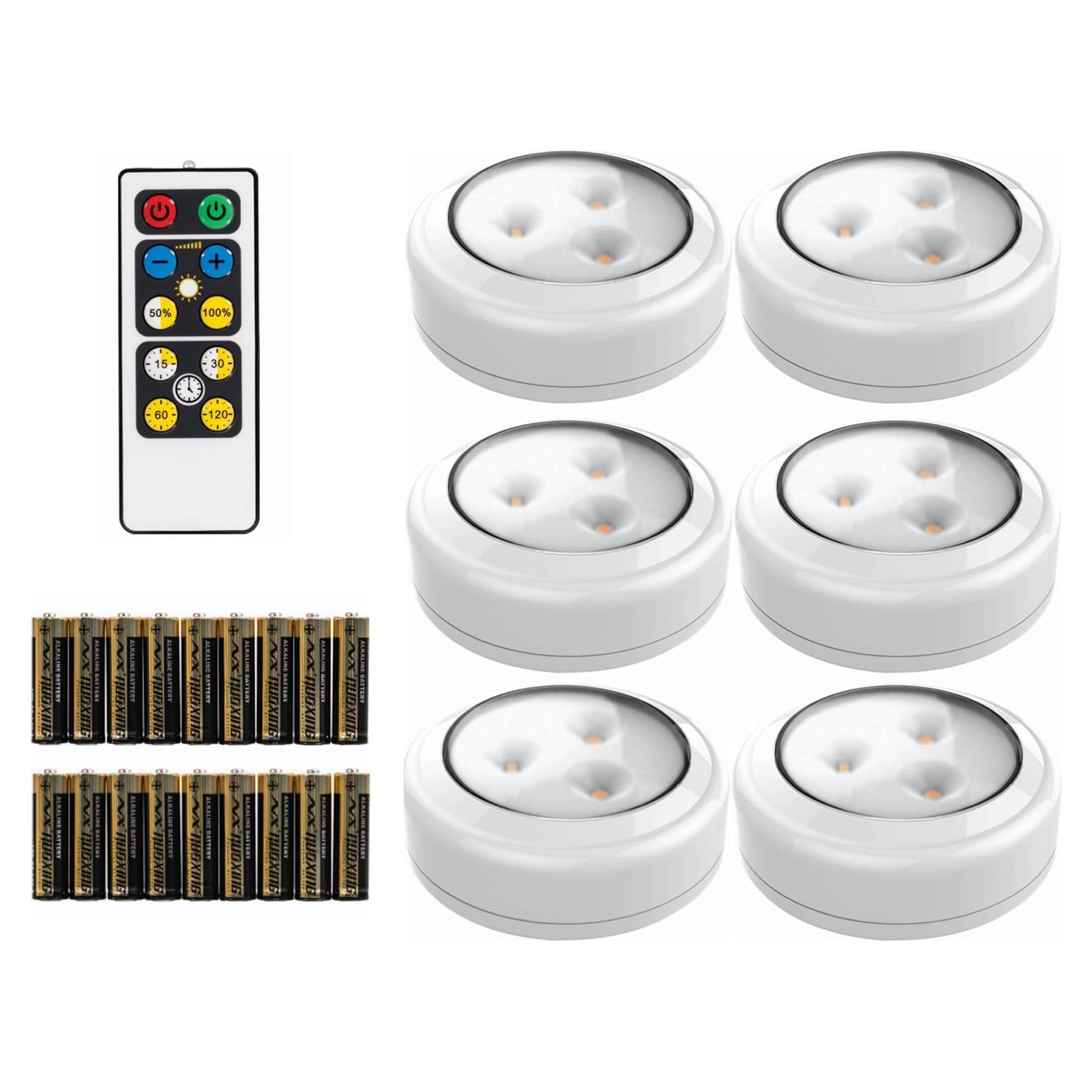 Brilliant Evolution 6 Luces LED Adhesivas con Control Remoto