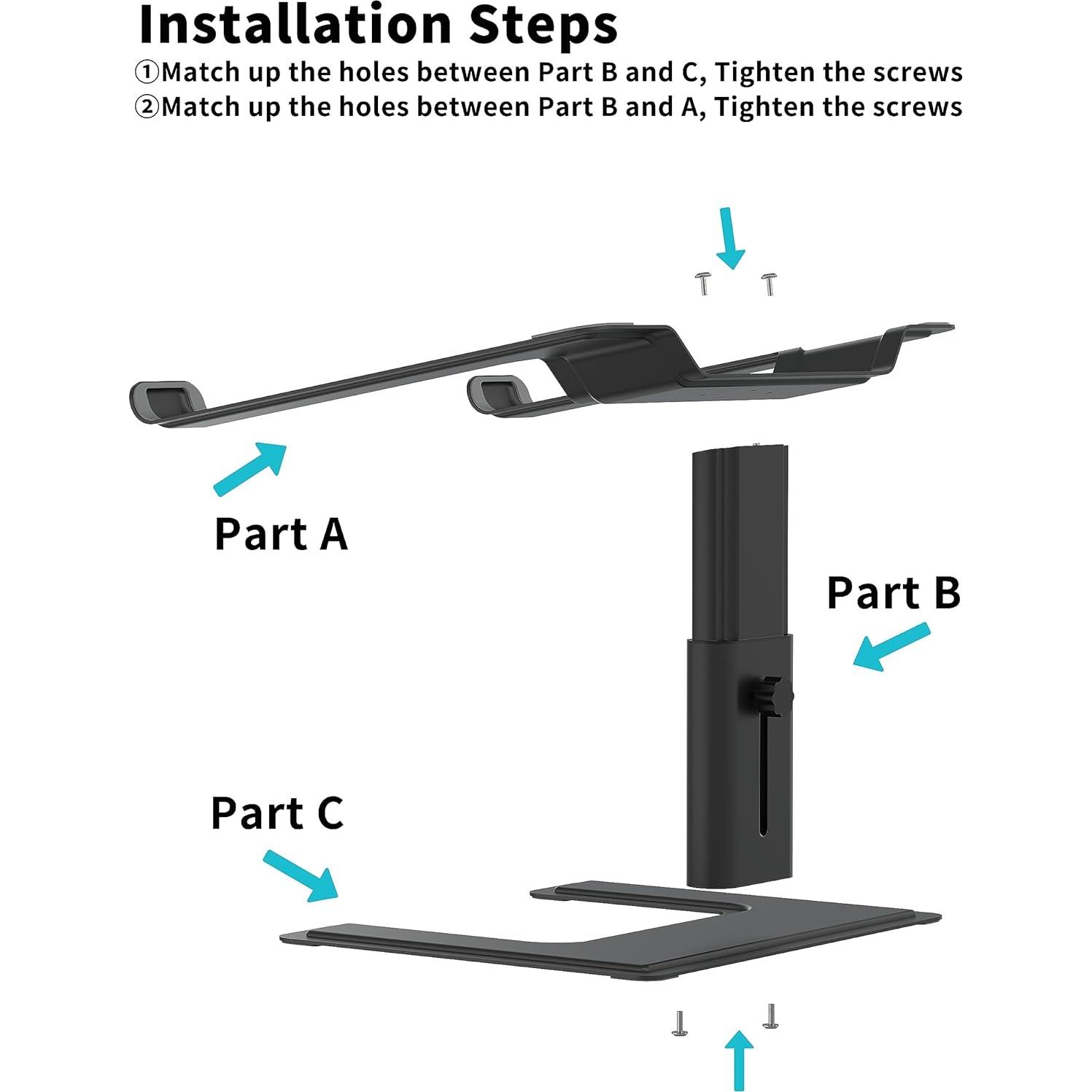 Soporte para Laptop ALASHI Ajustable Ergonómico Negro 10-17.3"