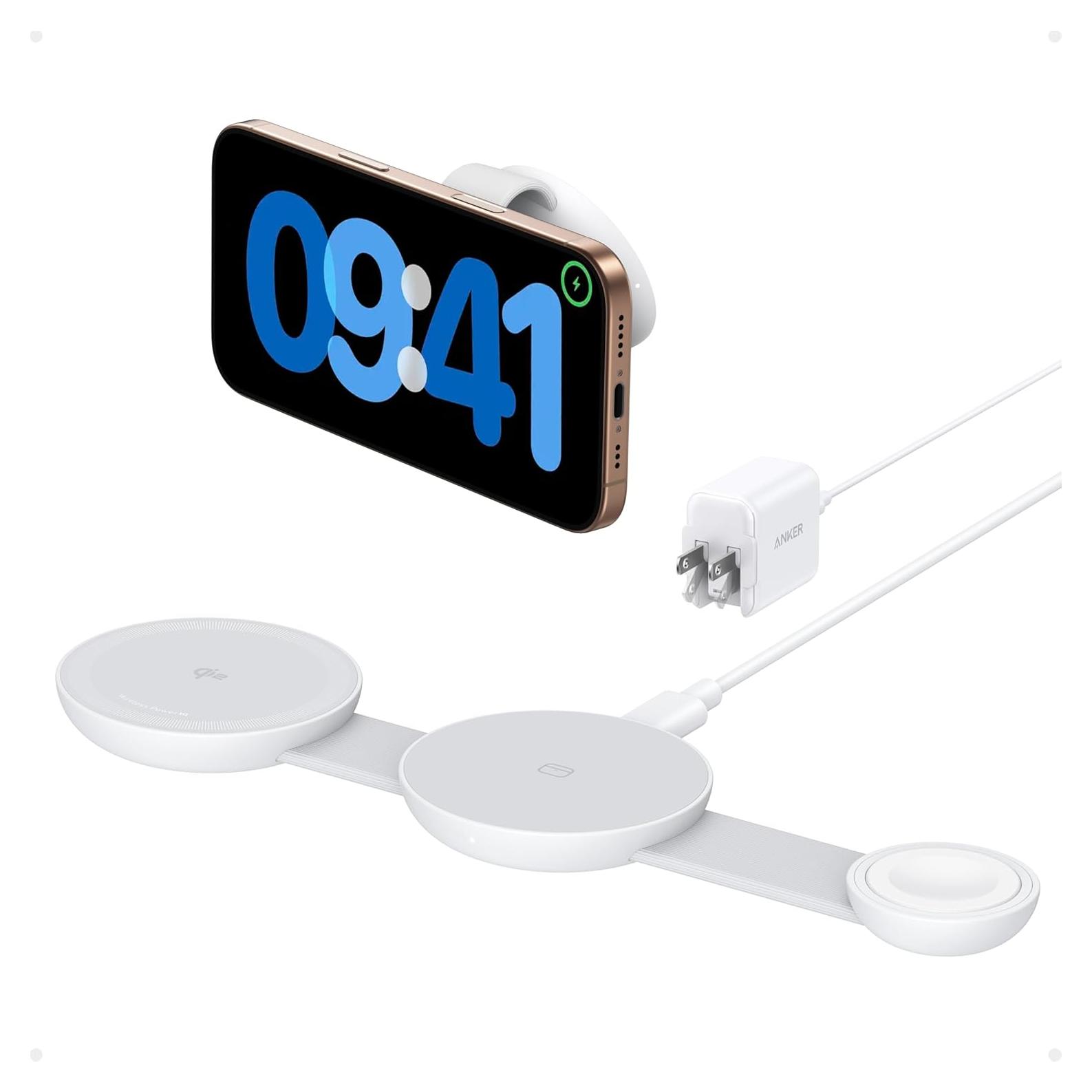 Cargador Inalámbrico 3-en-1 Anker MagGo para iPhone 15W