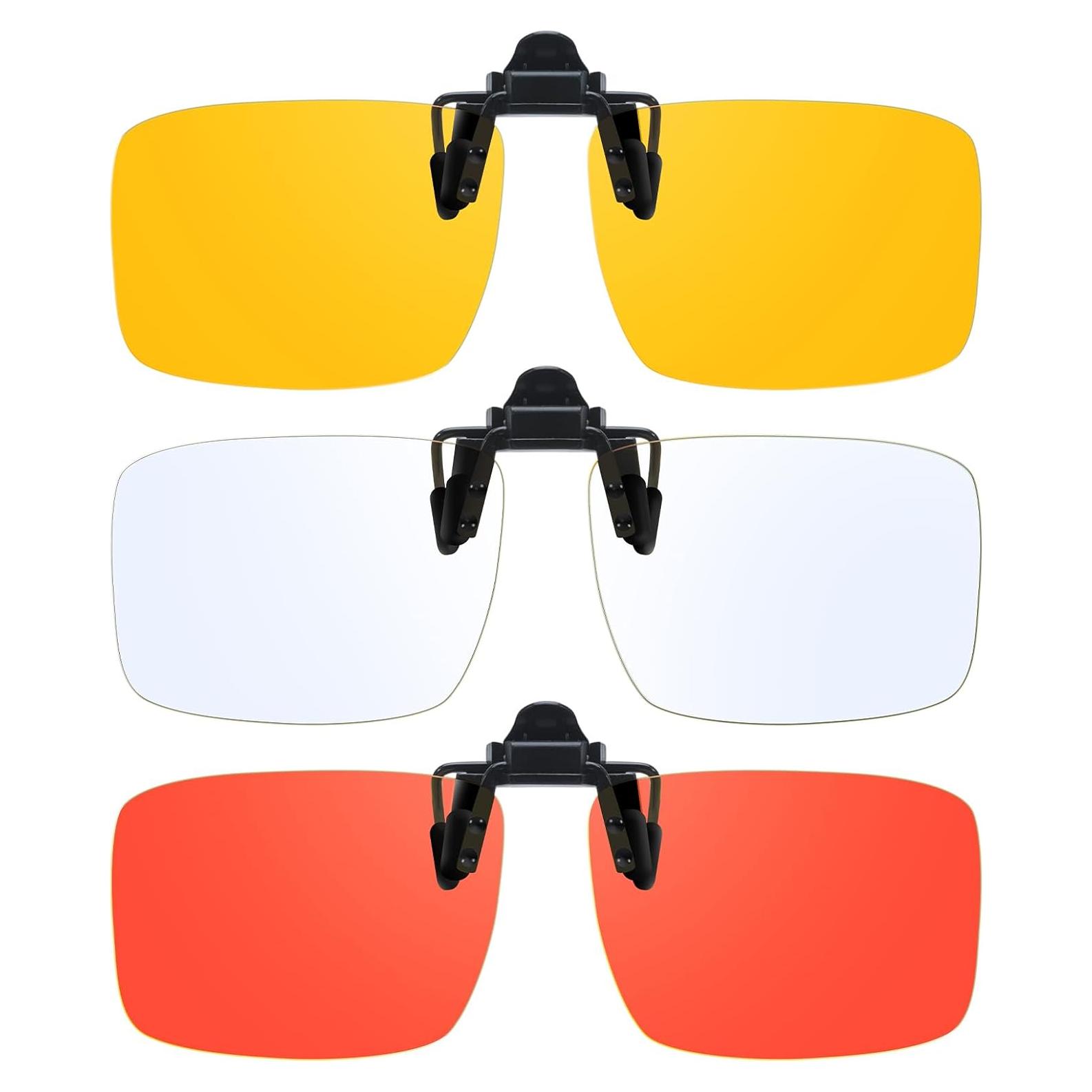 Gafas Clip-On VIEWBETTER Bloqueo Luz Azul 3 Piezas Naranja Amarillo