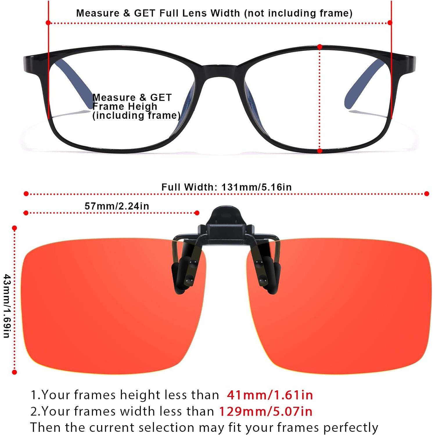 Gafas Clip-On VIEWBETTER Bloqueo Luz Azul 3 Piezas Naranja Amarillo