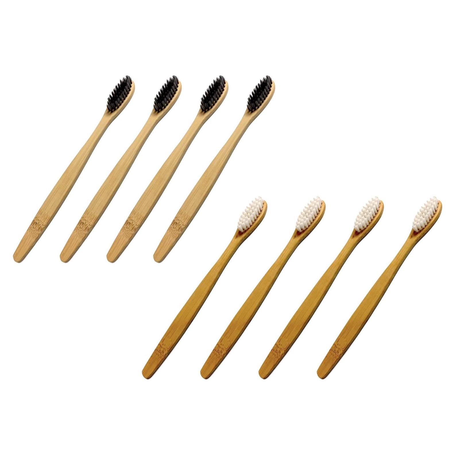 Set de Cepillos de Dientes de Bambú Barebu - Ecológicos y Biodegradables (Paquete de 8)